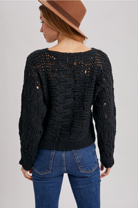 Night Moves Open Knit Sweater