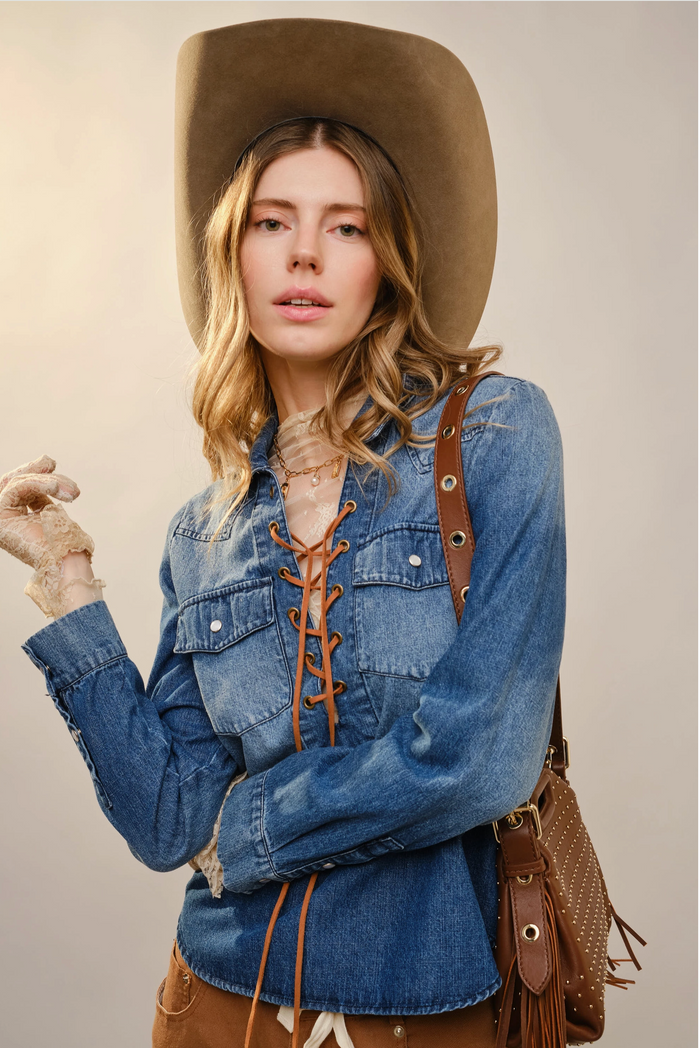 She's From Texas Denim Shirt | Arrival 12/19