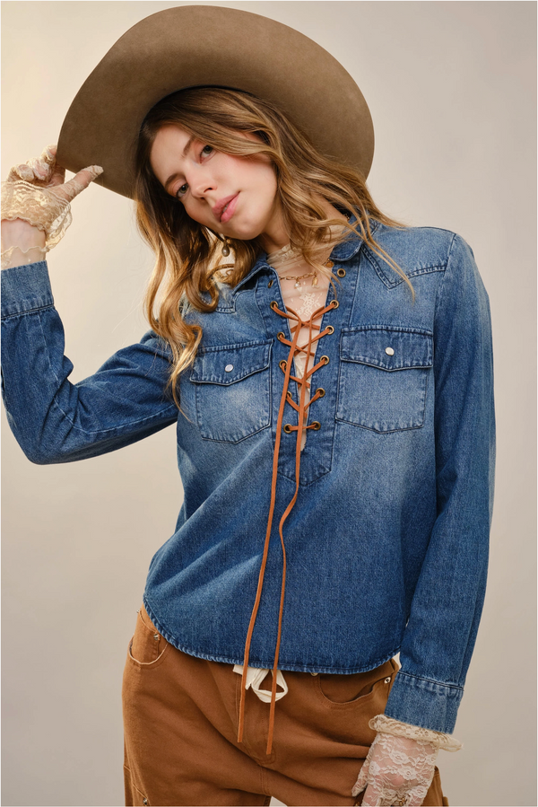 She's From Texas Denim Shirt | Arrival 12/19