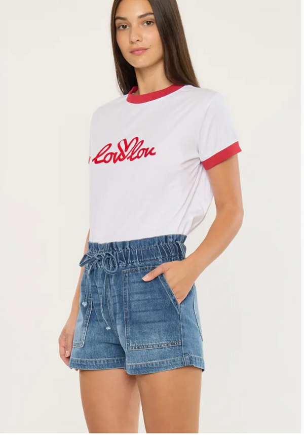 Paper Bag Denim Shorts