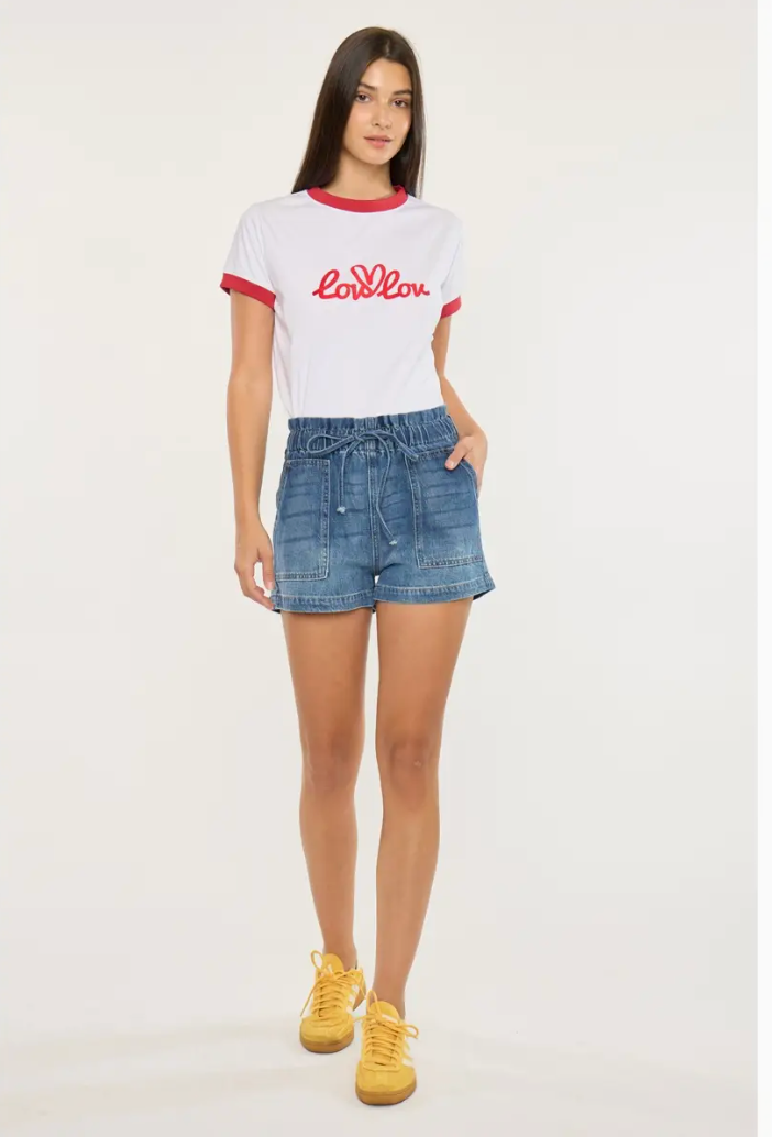 Paper Bag Denim Shorts