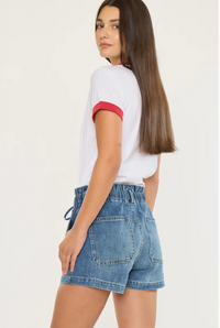 Paper Bag Denim Shorts