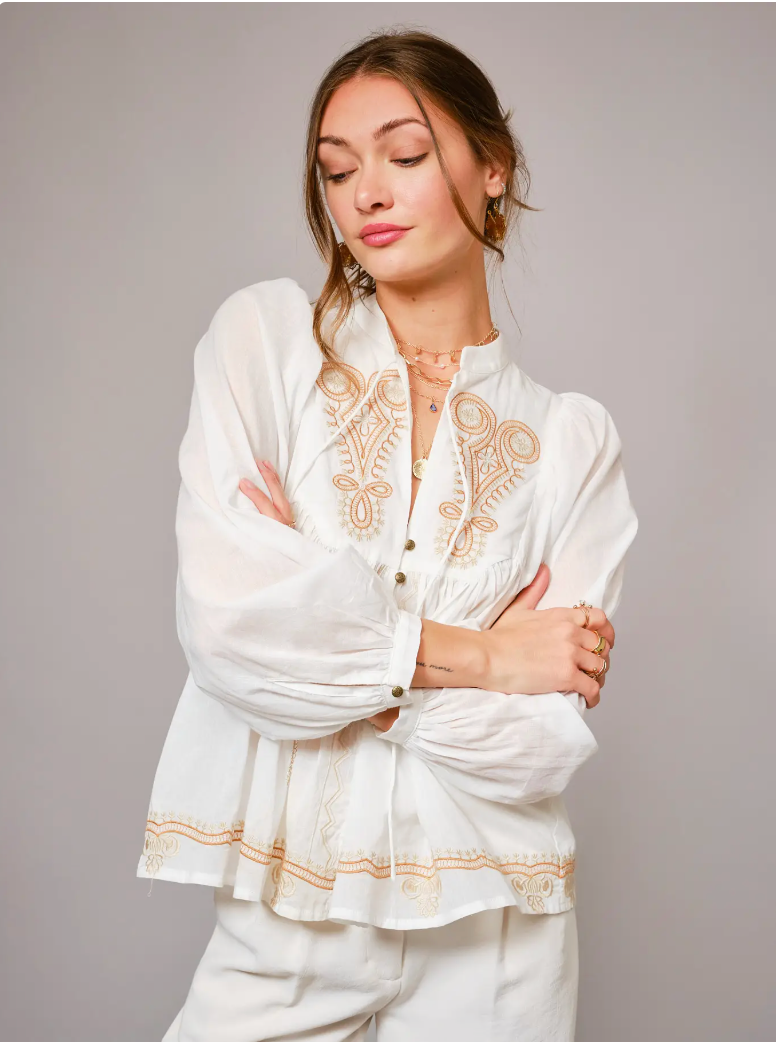 Gilly Embroidered Top
