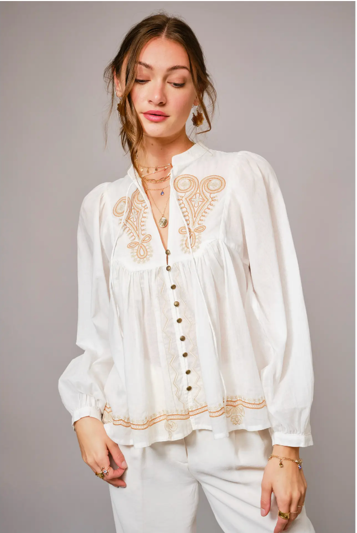 Gilly Embroidered Top