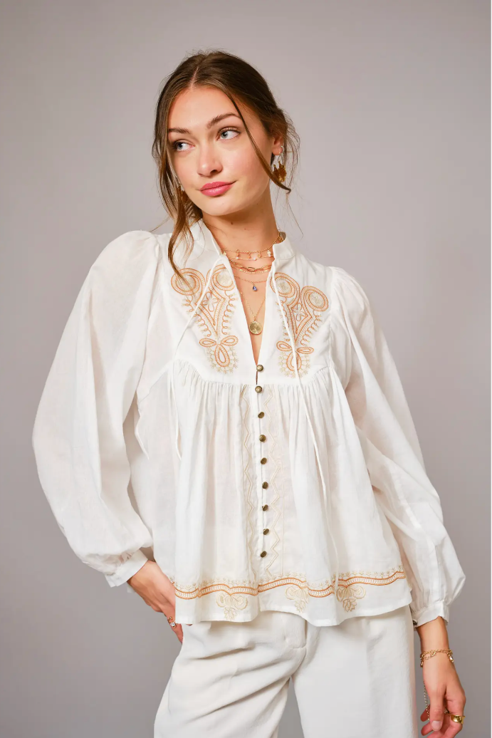 Gilly Embroidered Top