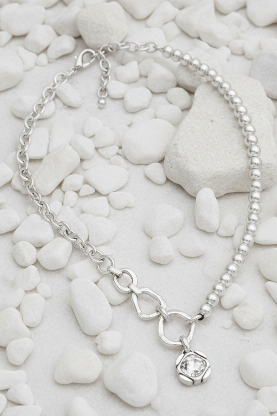 Liverpool Crystal Pewter Necklace