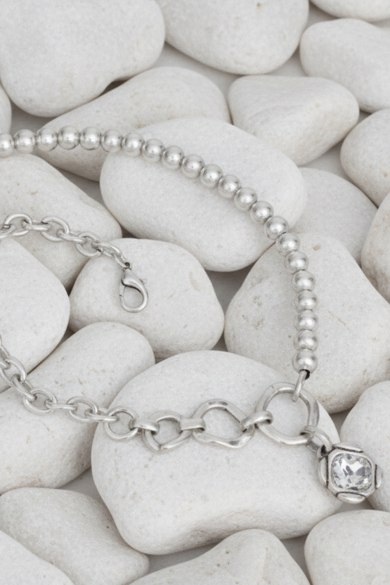 Liverpool Crystal Pewter Necklace