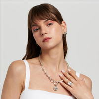 Liverpool Crystal Pewter Necklace