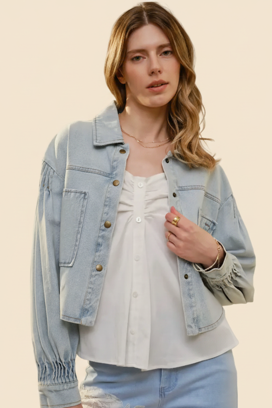 Jackson Pintuck Denim Jacket