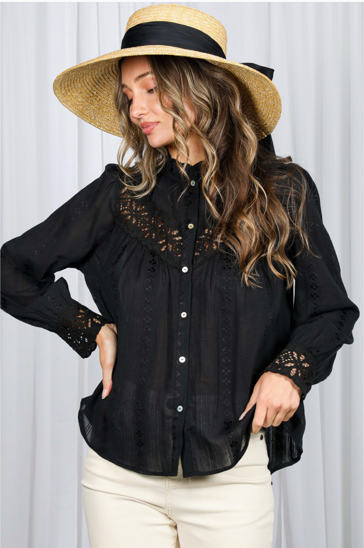 Cheyenne Lace Trimmed Top