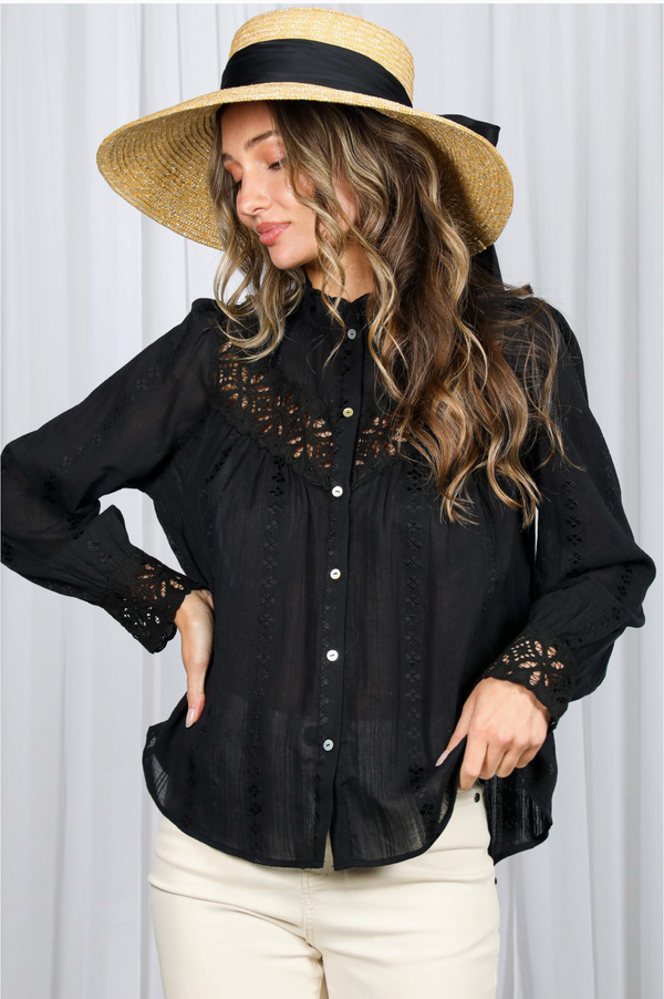 Cheyenne Lace Trimmed Top