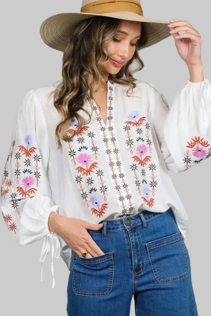 Presley Embroidered Top