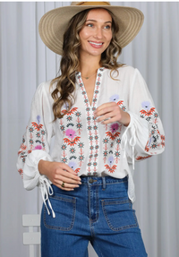 Presley Embroidered Top