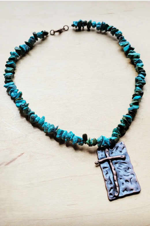 Tallulah Turquoise Cross Necklace