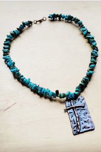 Tallulah Turquoise Cross Necklace
