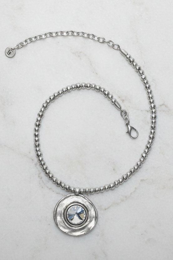 What Goes Around Pewter Necklace