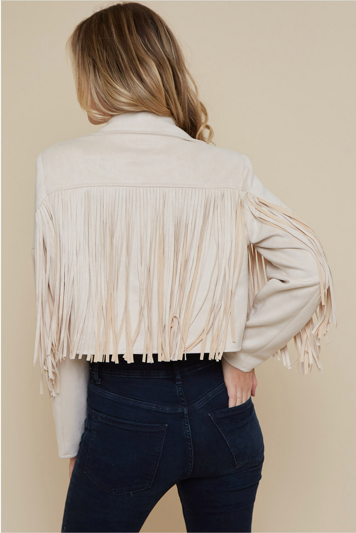 Cassidy Faux Suede Fringe Jacket