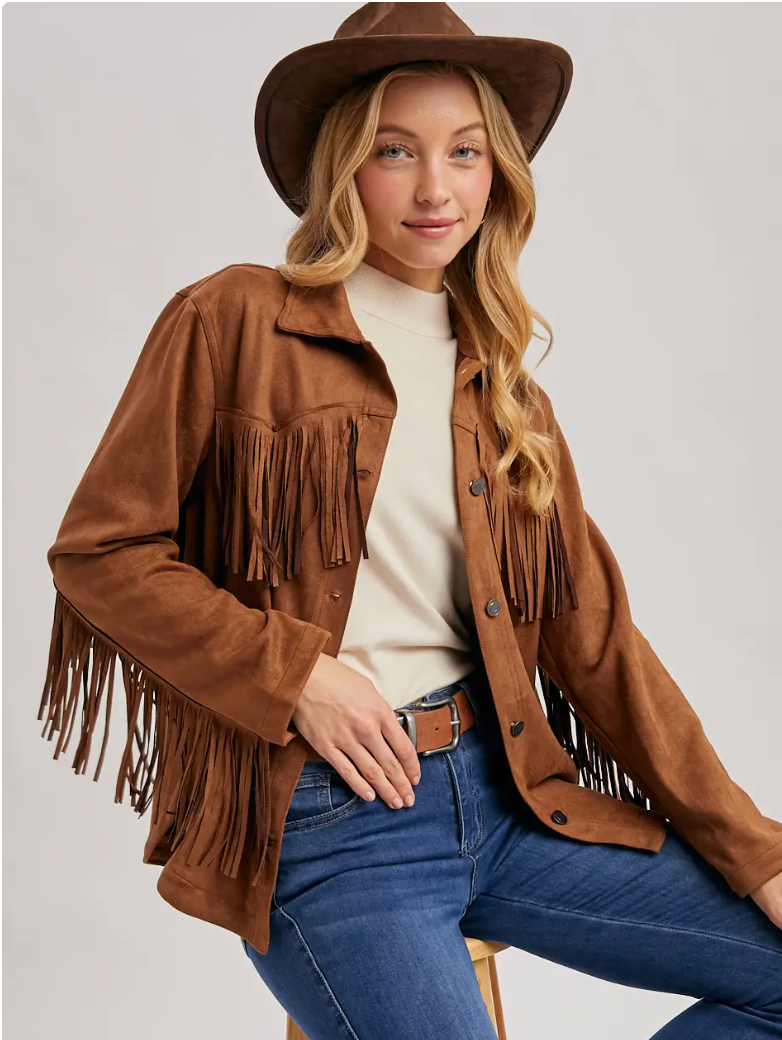 Nash Faux Suede Fringe Jacket