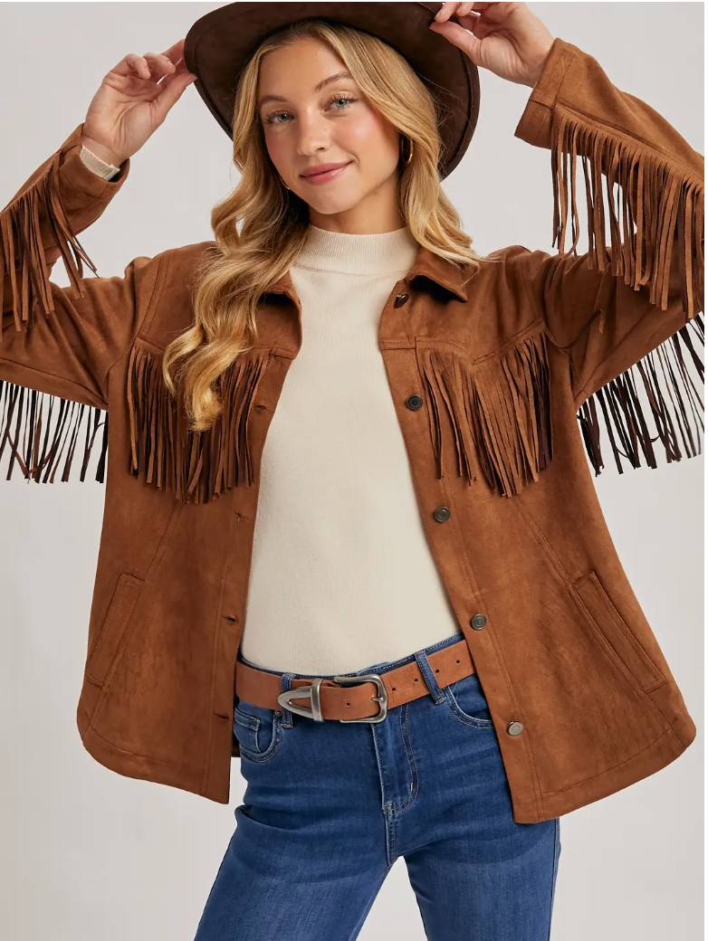 Nash Faux Suede Fringe Jacket