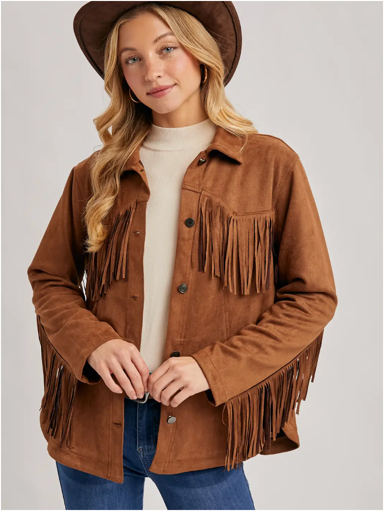 Nash Faux Suede Fringe Jacket