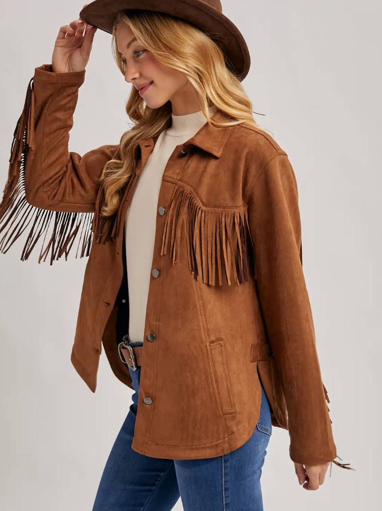 Nash Faux Suede Fringe Jacket