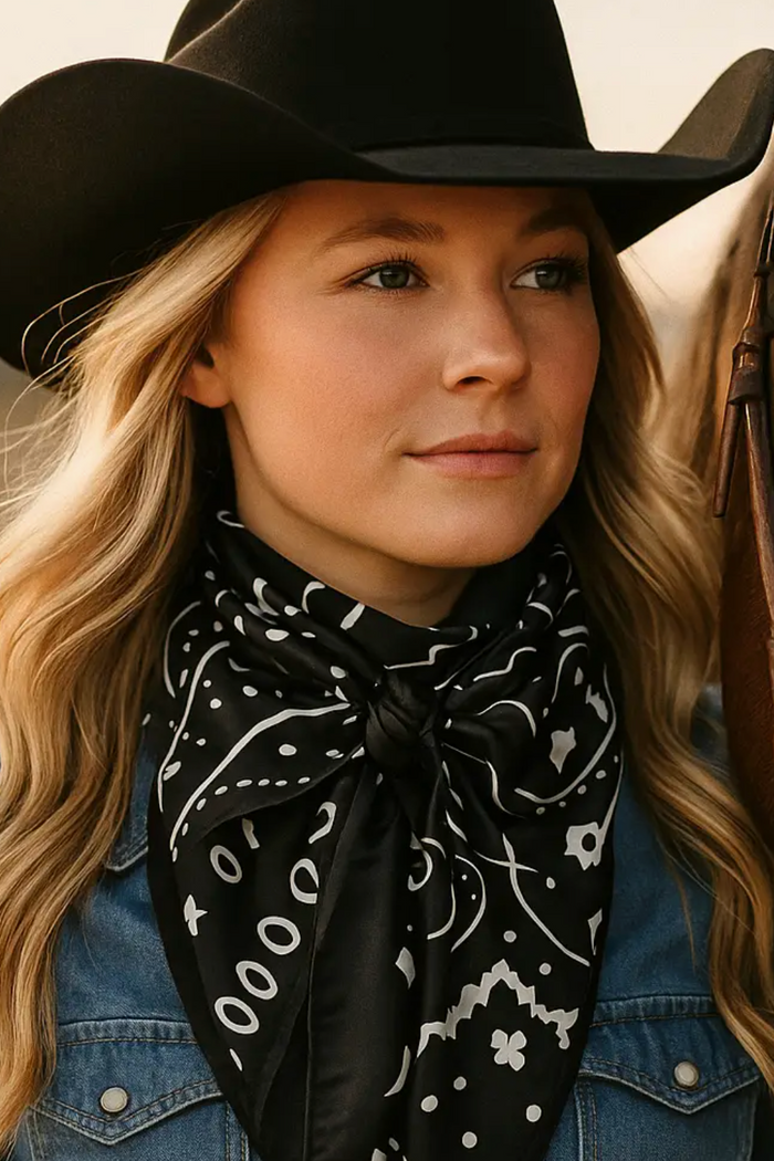 Paisley Wild Rag Scarf | Blk & White