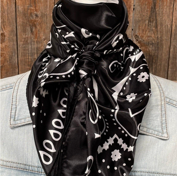 Paisley Wild Rag Scarf | Blk & White
