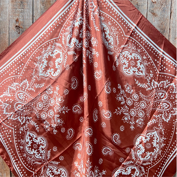 Paisley Wild Rag Scarf | Copper