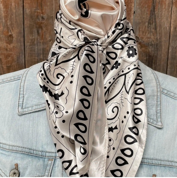 Paisley Wild Rag | Cream & Black