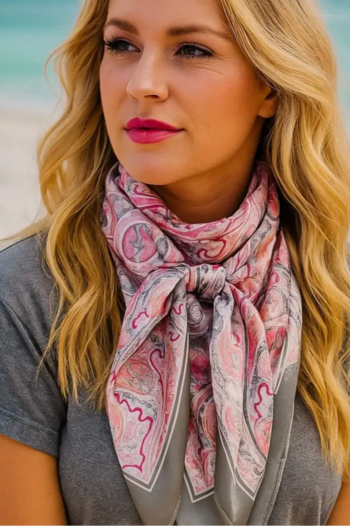 Paisley Wild Rag | Pink & Grey