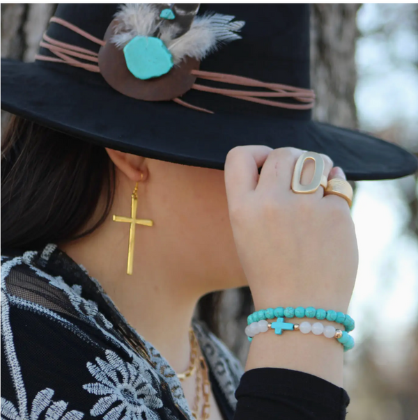 Divine Gold Cross Earrings
