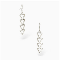 Waterfall Pewter Heart Earrings