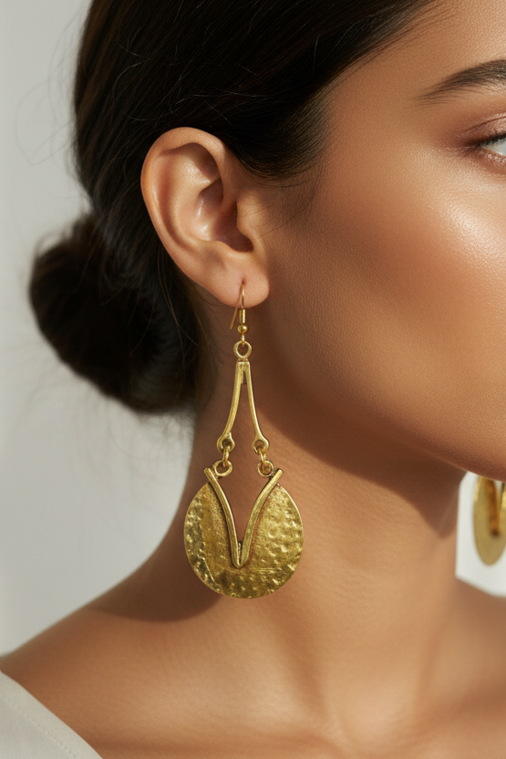 Giovanna Gold Pewter Earrings