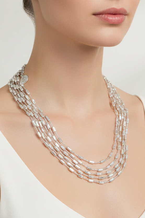 Multi Chain Pewter Necklace