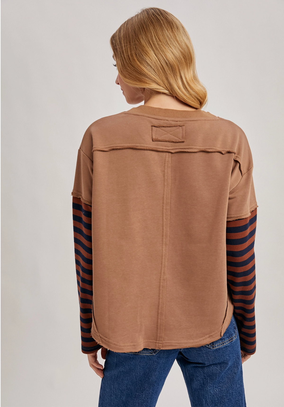 Jagger Striped Top - Taupe