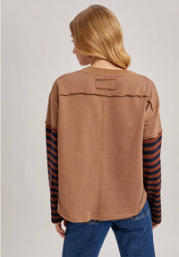 Jagger Striped Top - Taupe