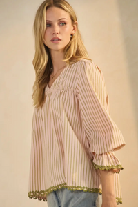 Sangria Striped Blouse | Arrival 3/14