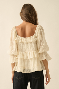 Midland Tulle Ruffled Top