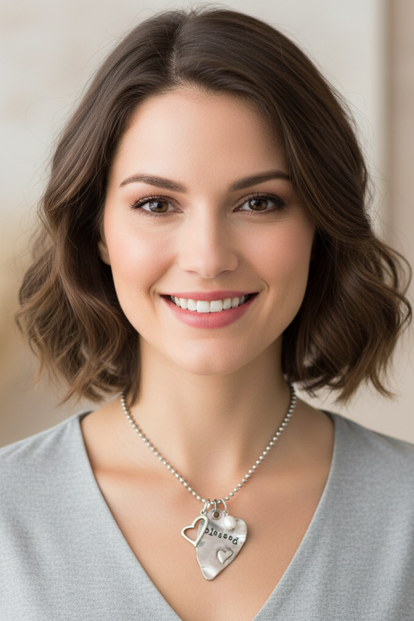 Blessed Hand Stamped Necklace