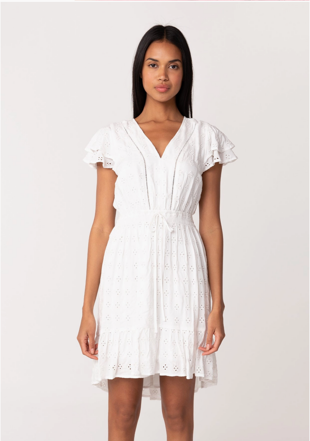 Frankie Eyelet Dress - White