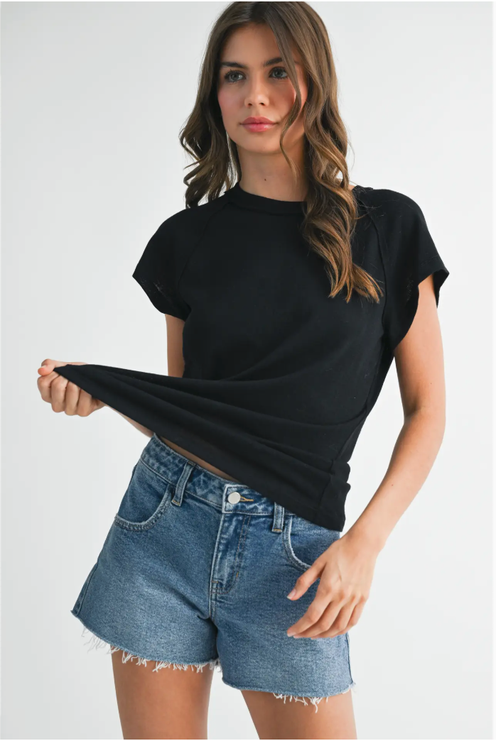 Ivy Relaxed Tee- Black