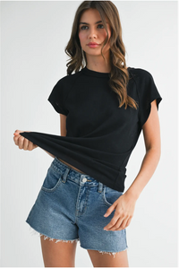 Ivy Relaxed Tee- Black