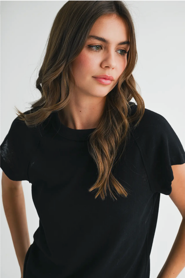 Ivy Relaxed Tee- Black