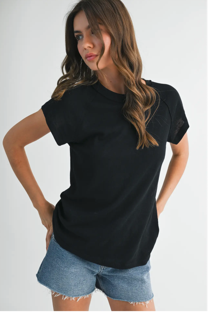 Ivy Relaxed Tee- Black