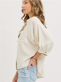 Becca Linen Button Down Top