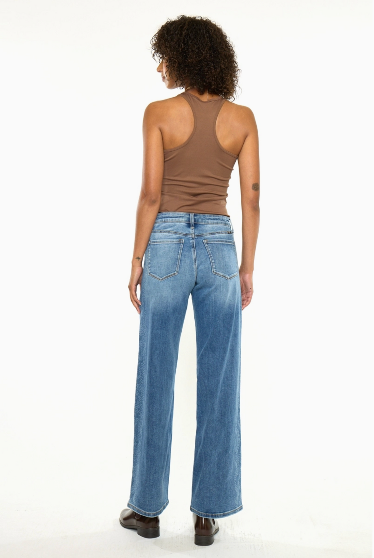 Mid Rise Snake Skin Side Panel Jean