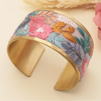 Bloom Embroidered Cuff Bracelet