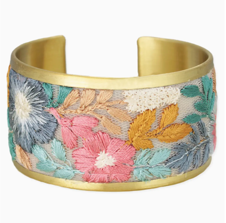 Bloom Embroidered Cuff Bracelet