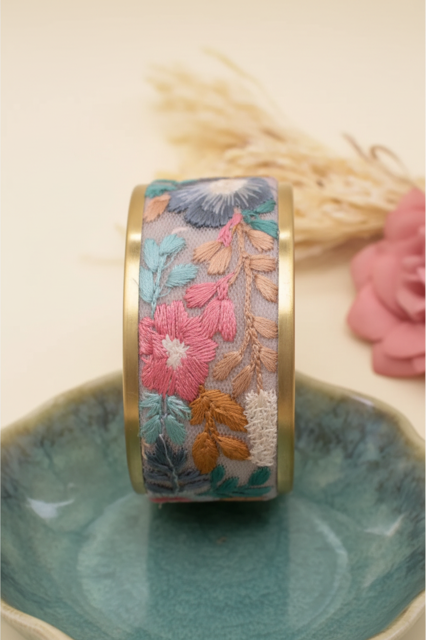 Bloom Embroidered Cuff Bracelet