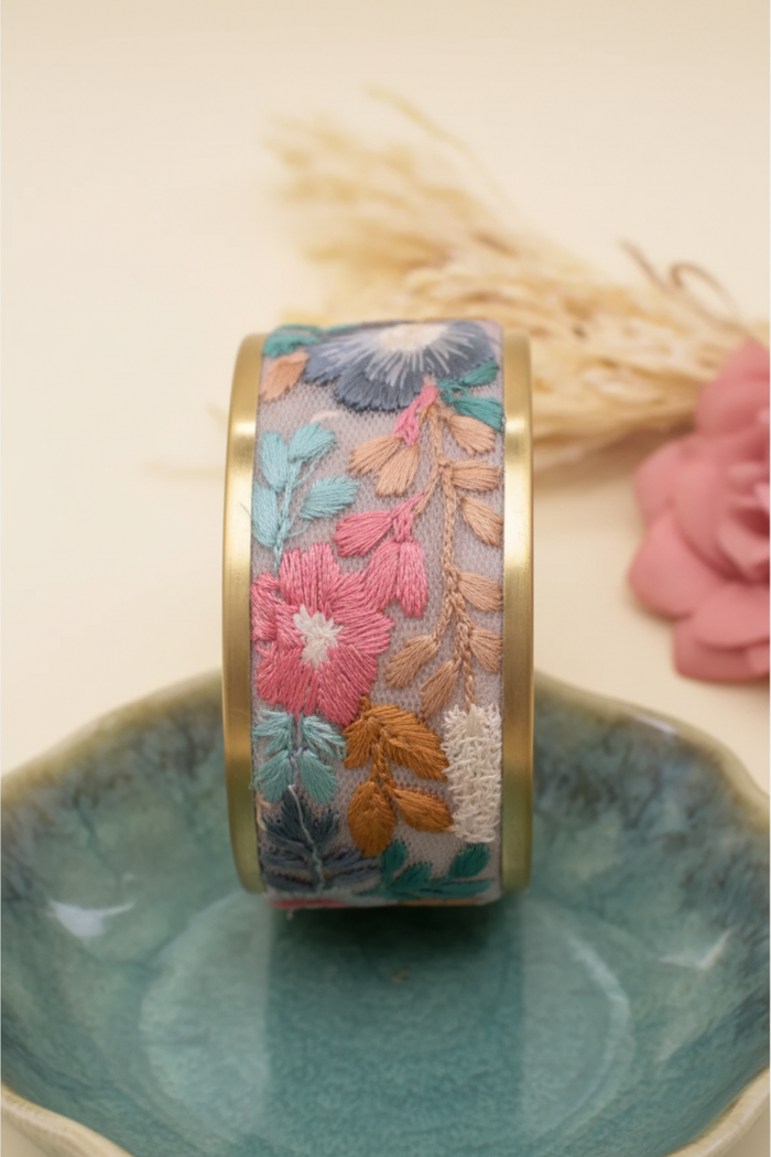 Bloom Embroidered Cuff Bracelet